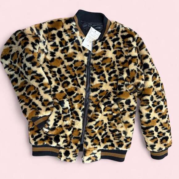 Other Jackets & Blazers - FX JC Woman Leopard Print Faux Fur Bomber Jacket